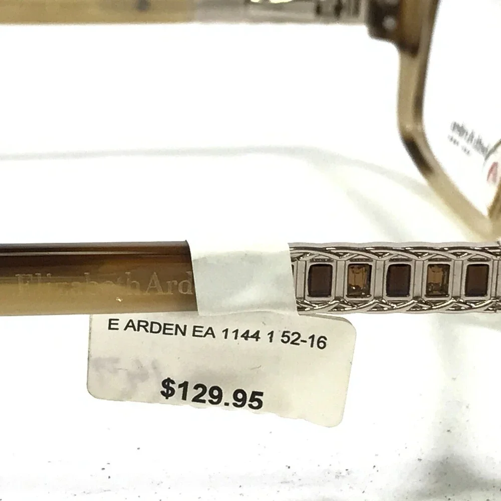 Elizabeth Arden EA 1144-1 Eyeglasses Frames Brown Horn Square Full Rim 52-16-135